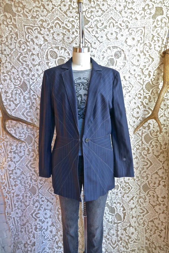 Moschino Cheap and Chic Stitched Pinstriped Wool B