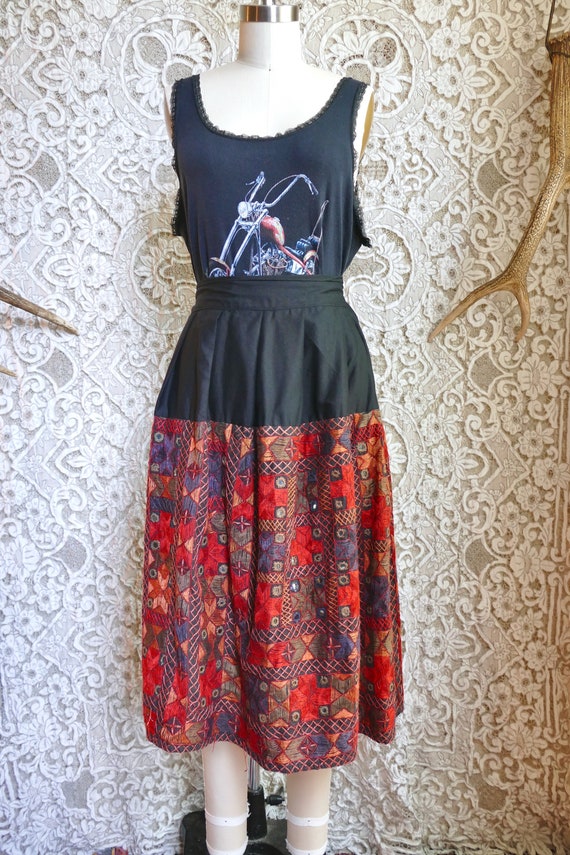 Indian Mirrored Embroidered Midi Skirt - image 3