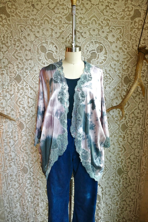 Hand Dyed Silk Lace Bed Jacket