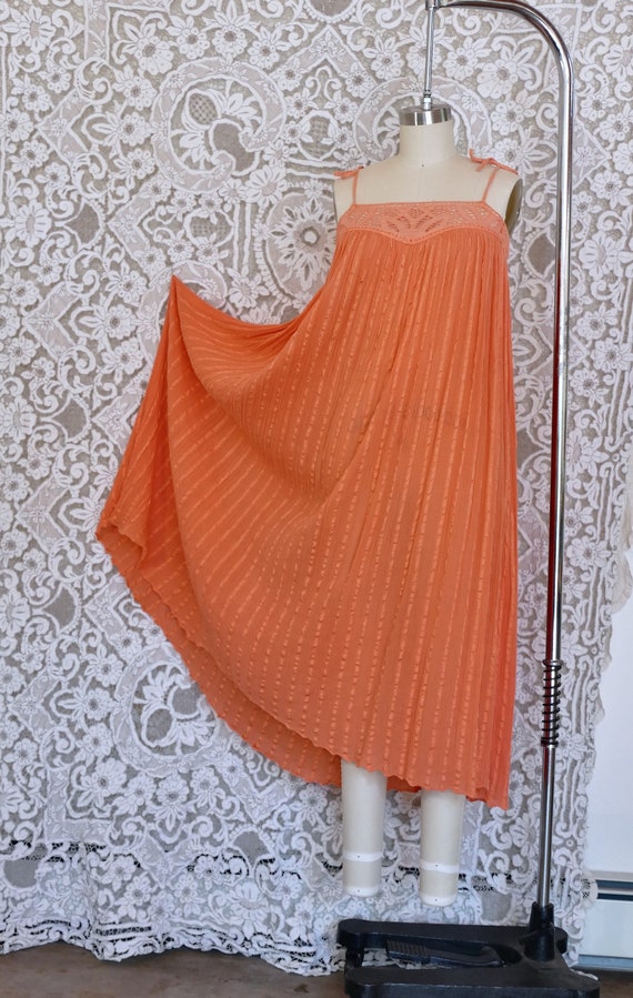 Coral Orange Greek Cotton Sundress