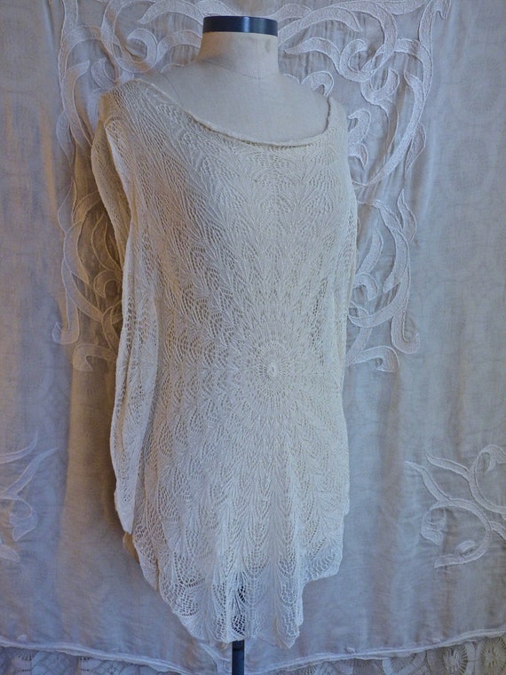 White Crochet Lace Tank Top