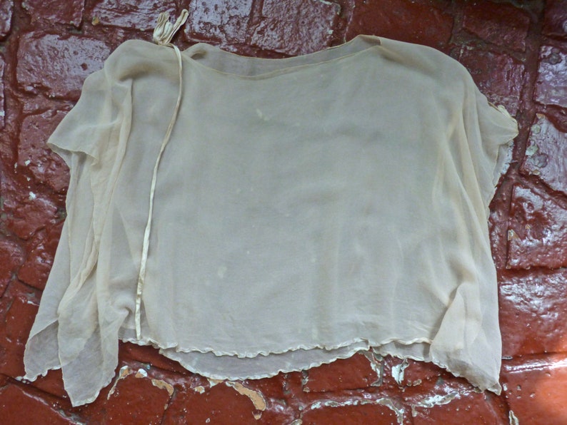 Sheer Pale Pink Silk 1920s Blouse