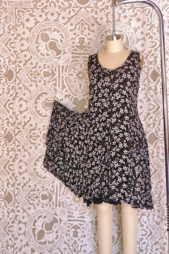 Reversible 90's Grunge Floral Rayon Gauze Dress