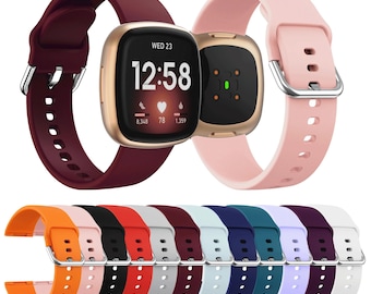For Fitbit Versa 4 Watch Strap Replacement Silicone Buckle Bracelet Wristband Sports Gym