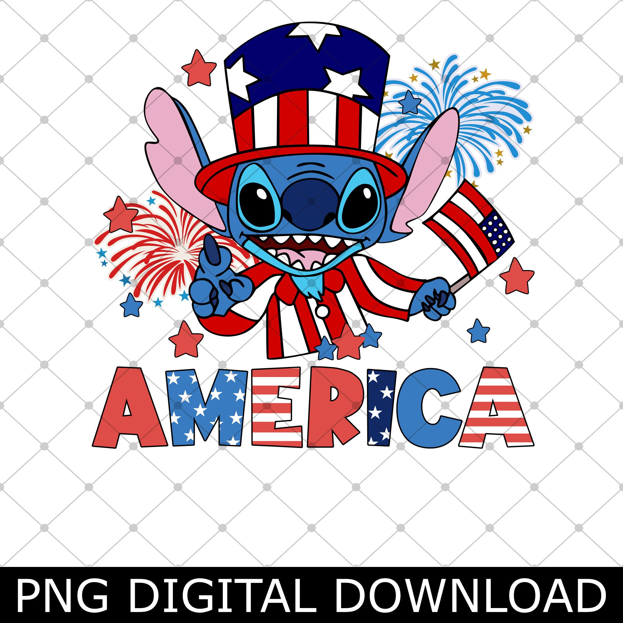 Stitch 4th of July Png, 4th of July Patriotic Stitch Png, Independence ...