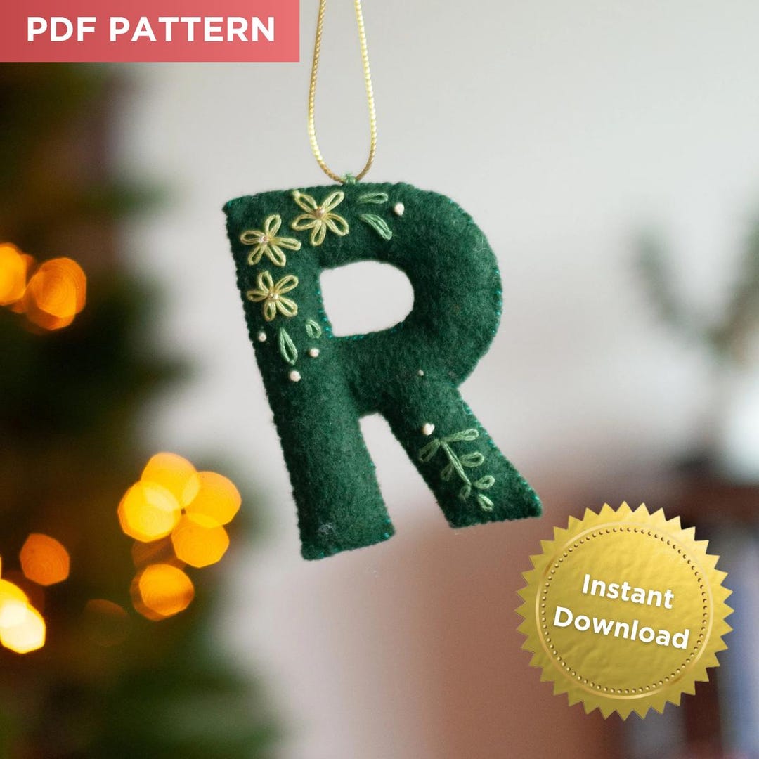 Felt Letter R Ornament Pattern: DIY Monogram (PDF Pattern) - Etsy