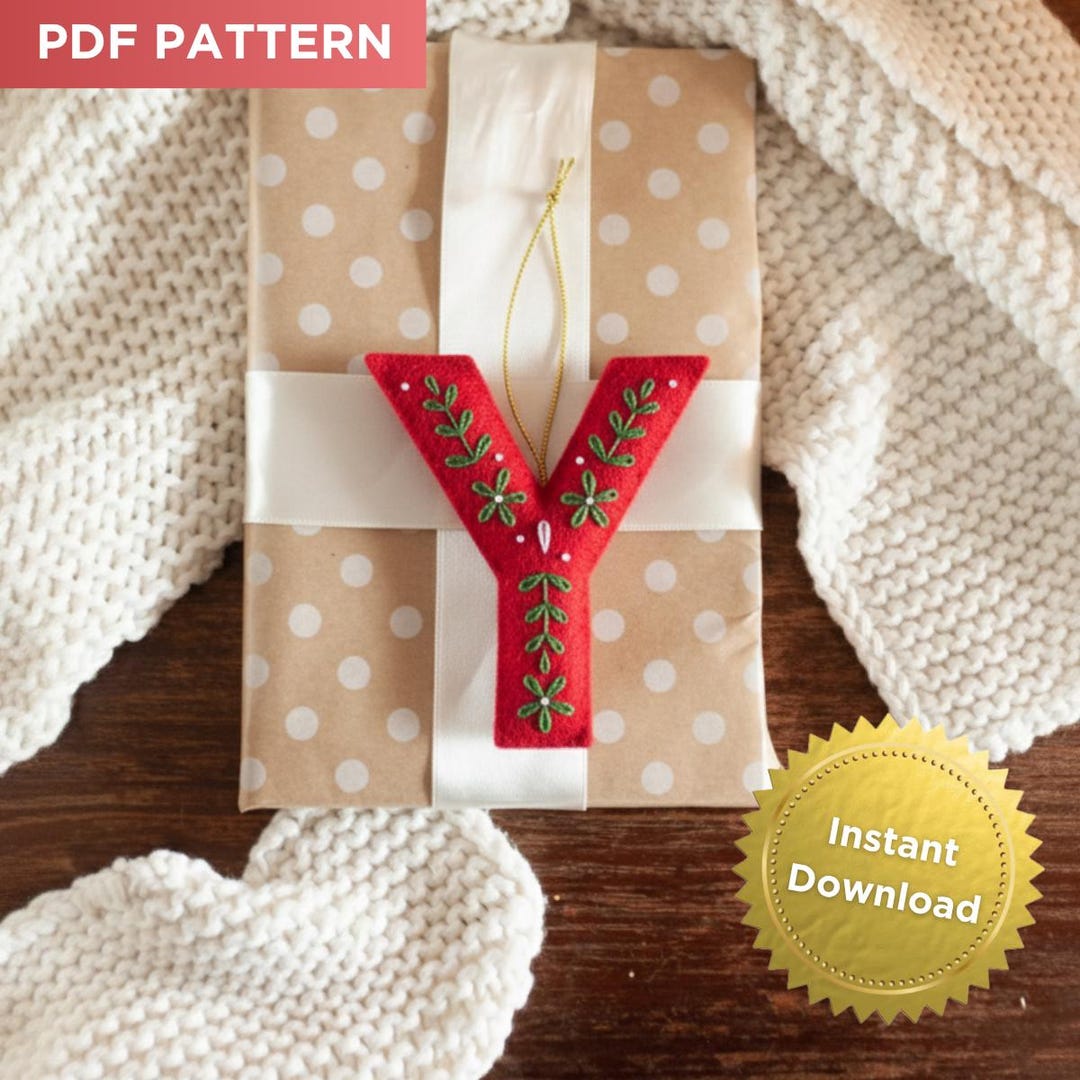 Felt Letter Y Ornament Pattern: DIY Christmas Initial (PDF PATTERN) - Etsy