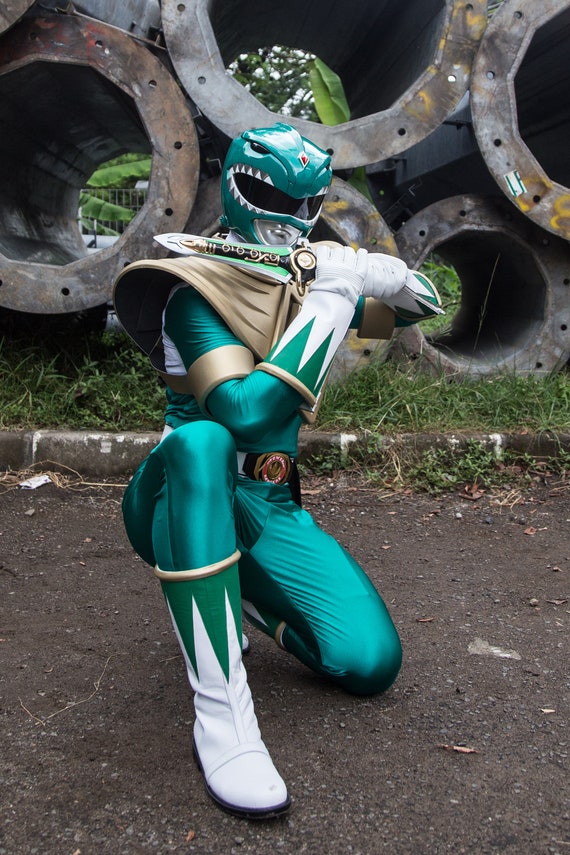 Power Rangers Zeo Ranger IV Green Cosplay Costume