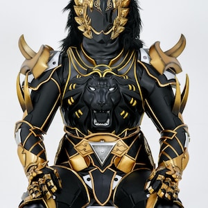 Disfraz completo de ANIKI Black Lion Geki Rio Rangers Sentai