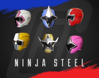 忍者鋼鉄レッドパワーレンジャーヘルメットコスプレ[カスタムサイズ