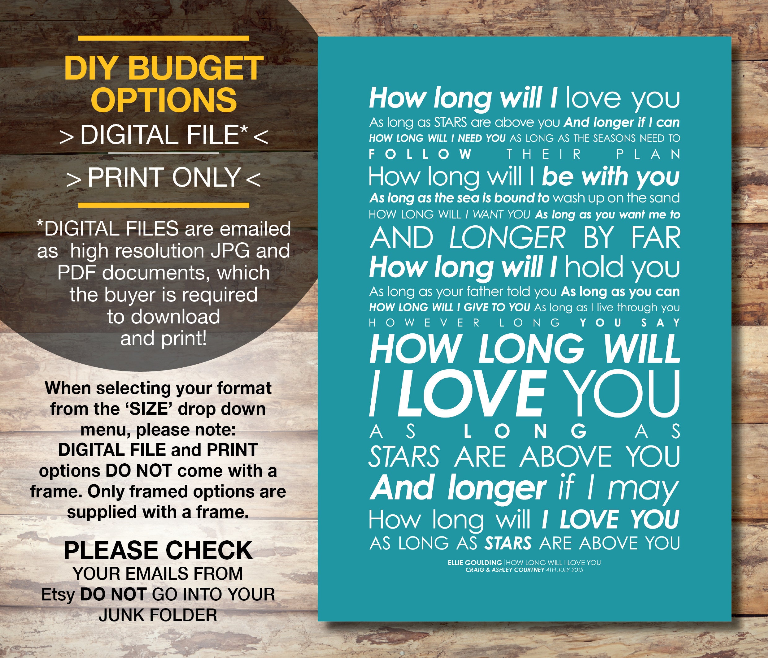 Ellie Goulding How Long Will I Love You LYRICS print. With Etsy Ellie Goulding How Long Will I Love You LYRICS print. With Etsy