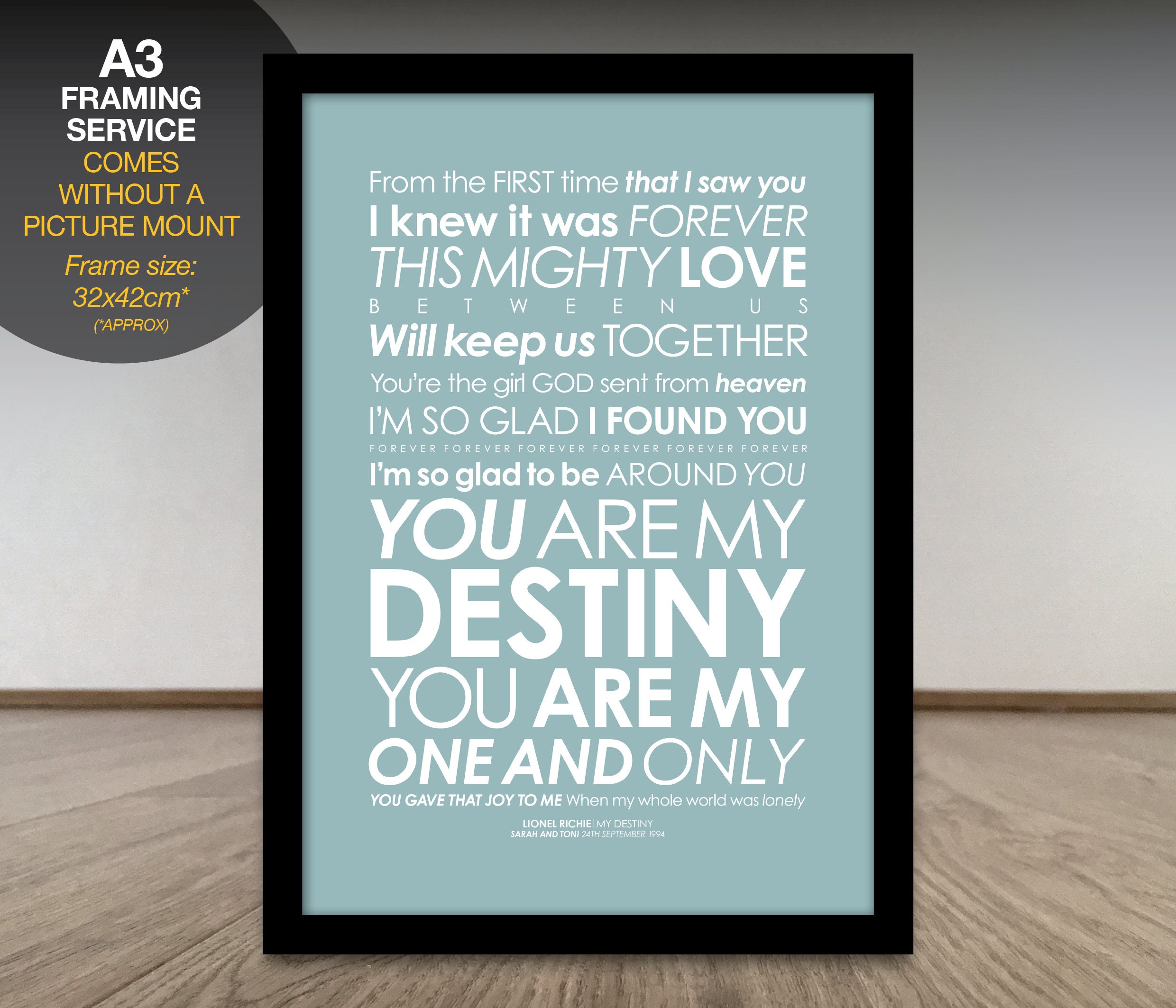 Lionel Richie My Destiny LYRICS print. With PERSONALISED Etsy