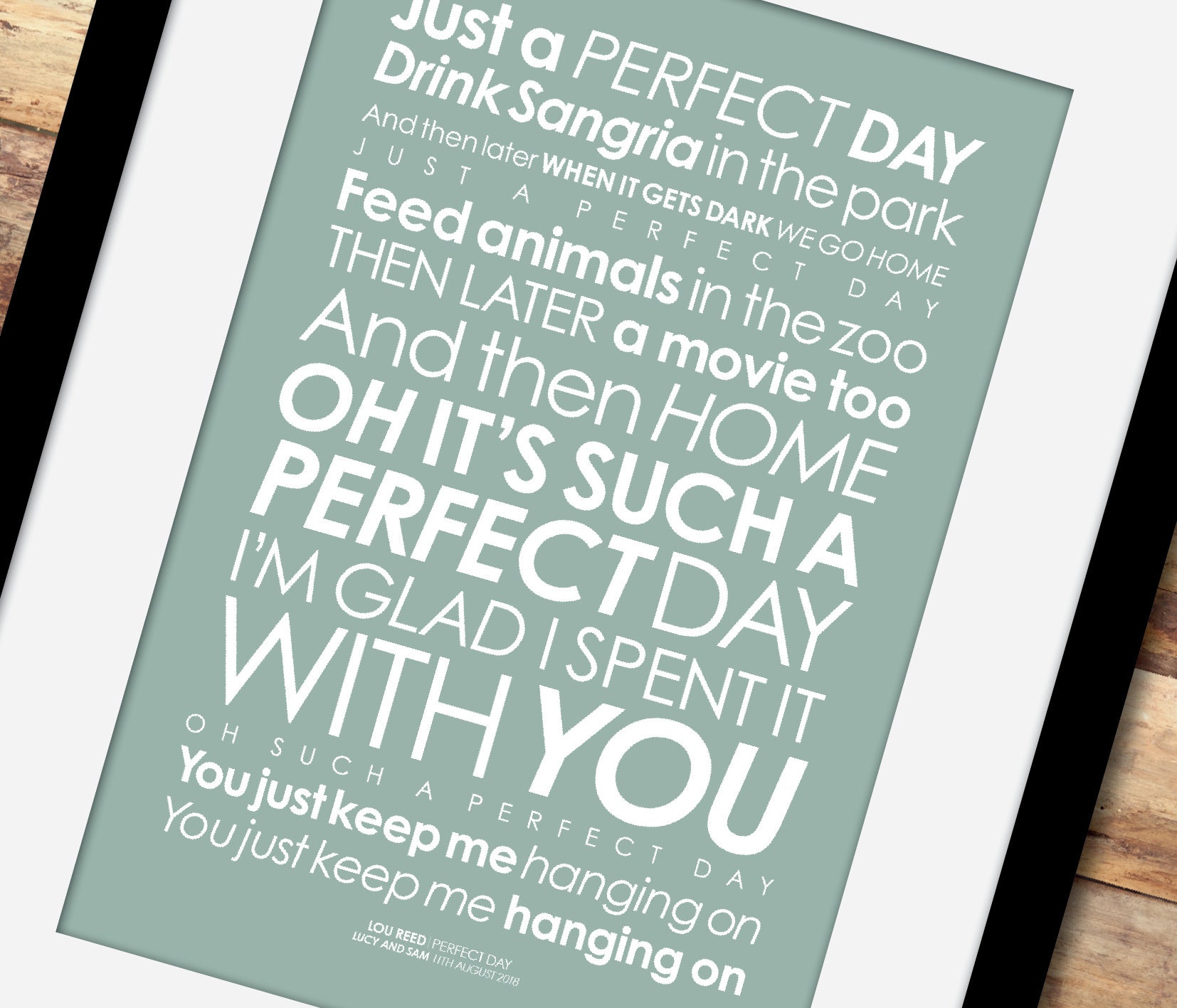 Lou Reed Perfect Day LYRICS print. With PERSONALISED MESSAGE. Etsy Lou Reed Perfect Day LYRICS print. With PERSONALISED MESSAGE. Etsy