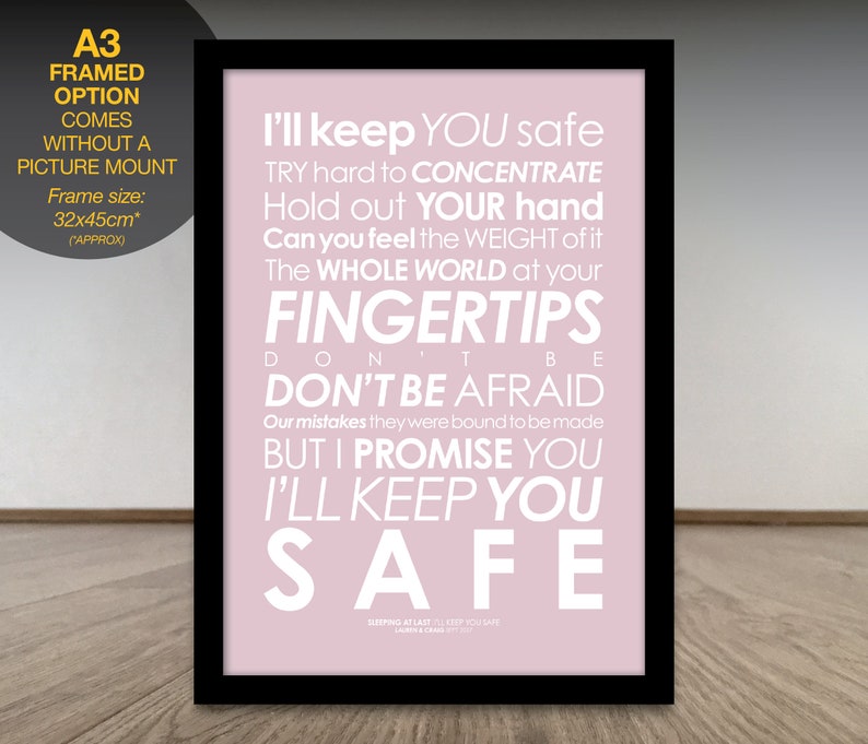 Sleeping At Last I'll Keep You Safe LYRICS print. Option Etsy