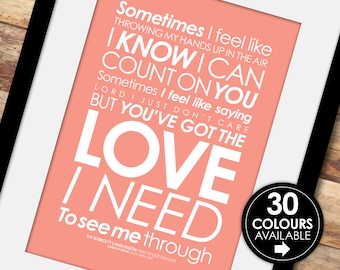 Personalized Lyric Print | "You've Got the Love" Song, Gallery Wall Art