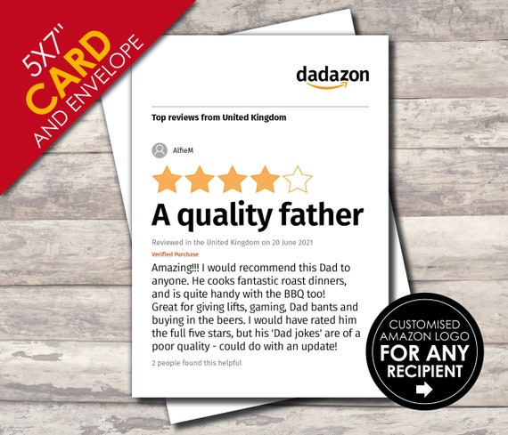PERSONALISED Amazon Review card 5x7 250gsm Matt card & - Etsy Nederland