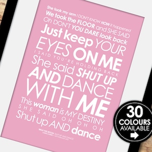 Walk The Moon | Shut Up And Dance LYRICS print | Optional PERSONALISED message | Framed, Unframed, Digital Download wall art | Free Delivery