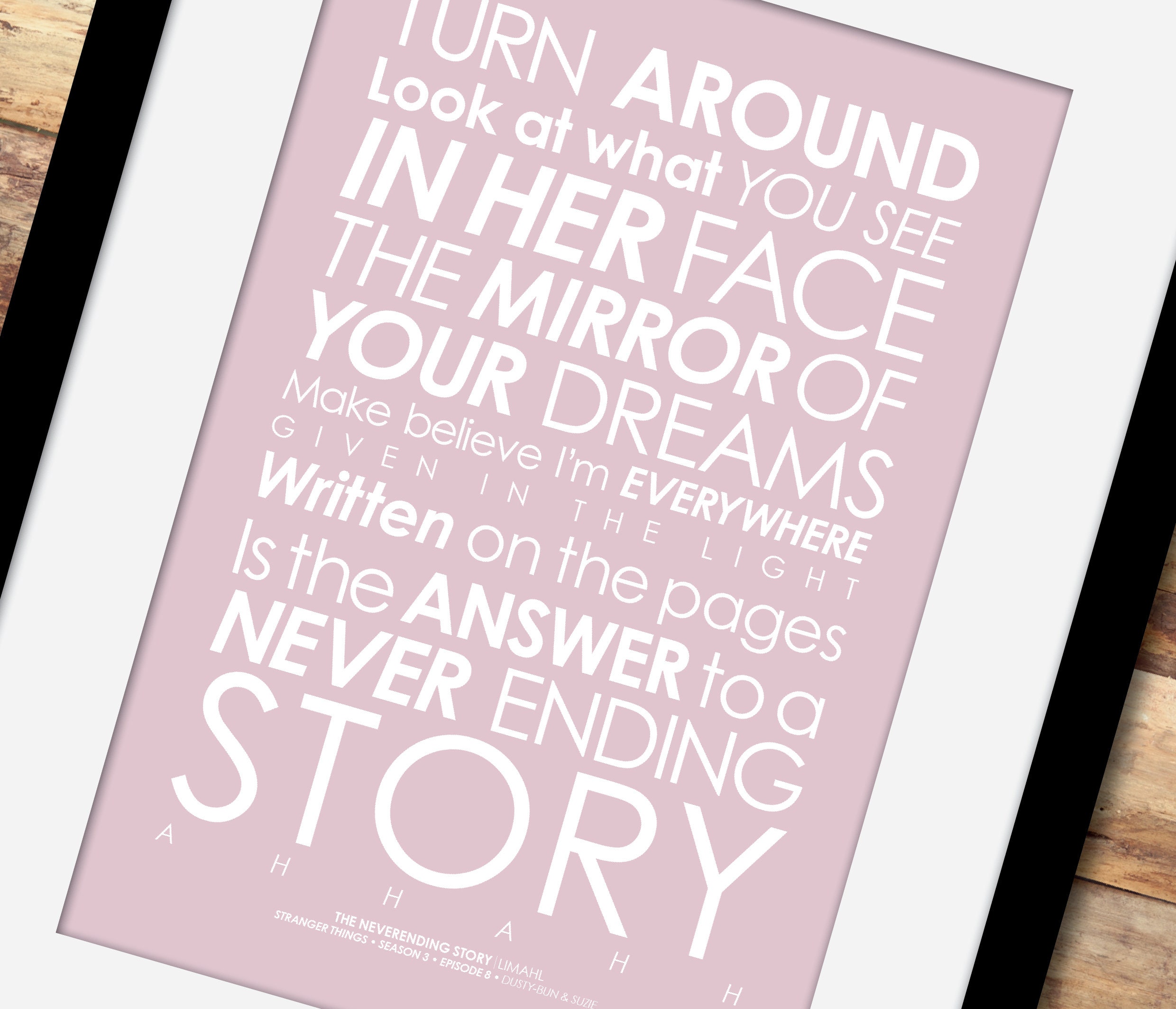 The Never Ending Story song LYRICS print. Add a PERSONALISED Etsy