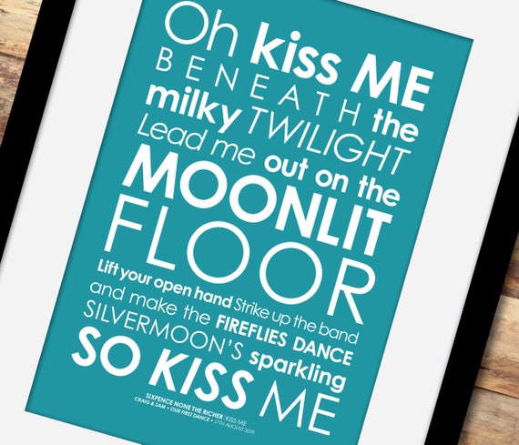 First Dance Art Sixpence None The Richer Kiss Me Lyrics Etsy