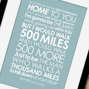 The Proclaimers I M Gonna Be 500 Miles Music Love Song Etsy