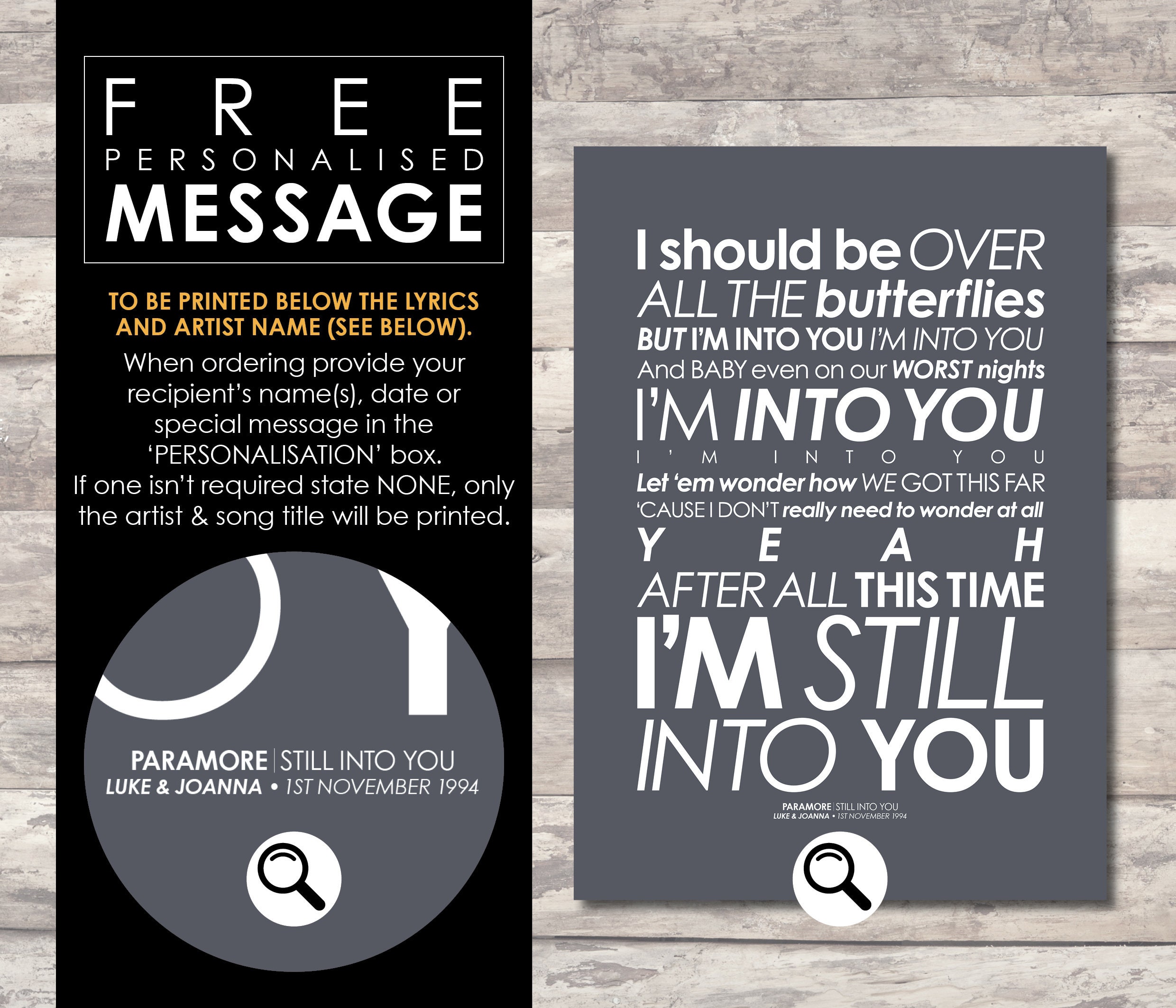 Paramore Still Into You Vinyl Record Song Lyric Print - Song Lyric Designs