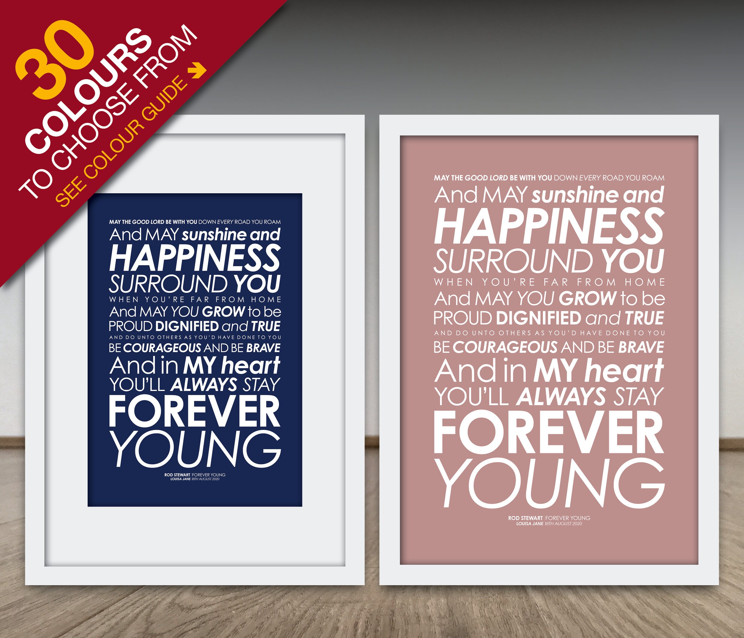 Rod Stewart Forever Young LYRICS print with PERSONALISED | Etsy