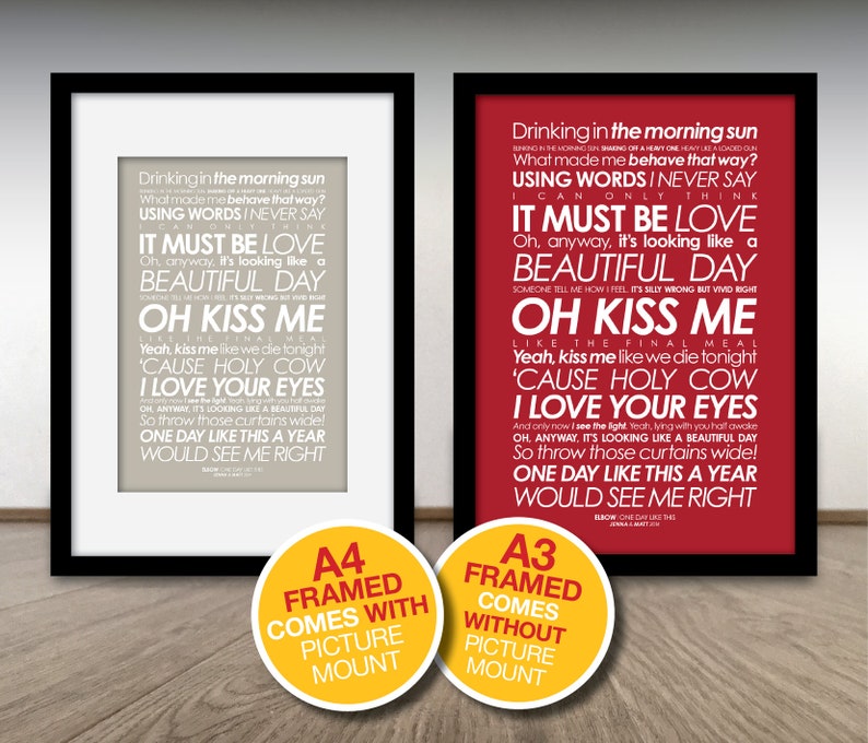 Elbow One Day Like This LYRICS print. With PERSONALISED Etsy Elbow One Day Like This LYRICS print. With PERSONALISED Etsy