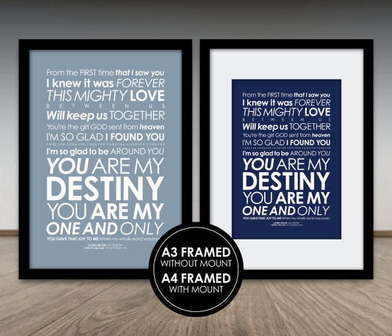 My Destiny Vinyl Record Song Lyric Quote Print