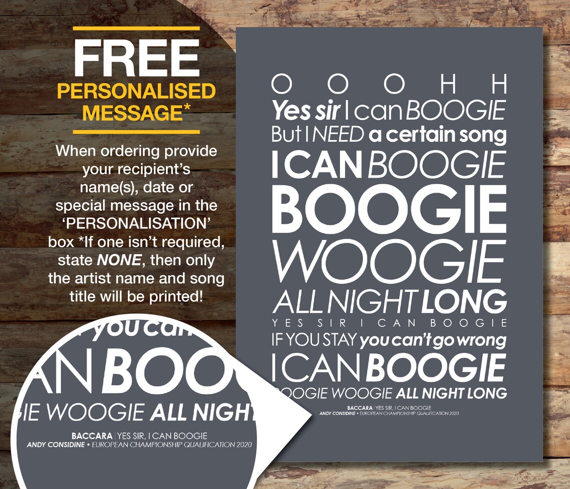 Baccara Yes Sir I Can Boogie Paroles Yes Sir I Can Boogie Baccara LYRICS print with | Etsy