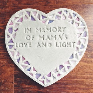 personalized garden stepping stone with mosaic glass rim (heart) the charlie kate