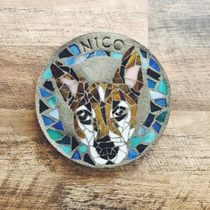 personalized garden stepping stone with mosaic glass image (SMALL) pet memorial