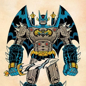 Bat-Shogun Warrior, Signed 11 x 17 Color Print by Darryl Young