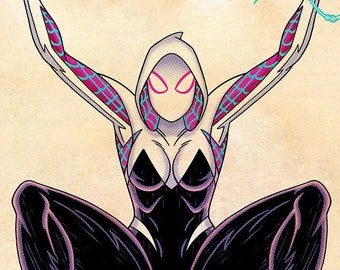 Spider Gwen / Ghost Spider, Signed 11 x 17 Color Print by Darryl Young