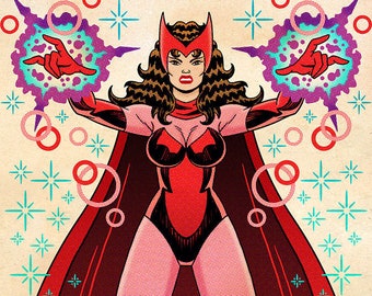 Scarlet Witch, Signed 11 x 17 Color Print by Darryl Young