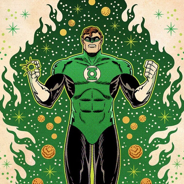 Green Lantern, Signed 11 x 17 Color Print by Darryl Young
