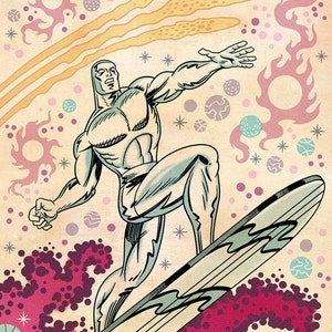 Silver Surfer, Signed 11 x 17 Color Print by Darryl Young