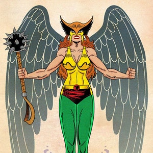 Hawkwoman, Signed 11 x 17 Color Print by Darryl Young