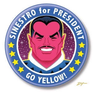 Sinestro for President, 2.25&quot; inch Button, Pin, Pinback, Badge