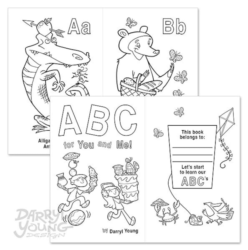 Alphabet Coloring E-book, Electronic Printable - ABC for Your self and Me - 5.5 x 8.5\ photograph relating to Alphabet Flash Cards Printable Black and White identified as Alphabet Coloring E-book, Electronic Printable - ABC for Yourself and Me - 5.5 x 8.5\
