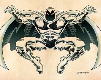 Moon Knight, Signed 11 x 17 Color Print by Darryl Young