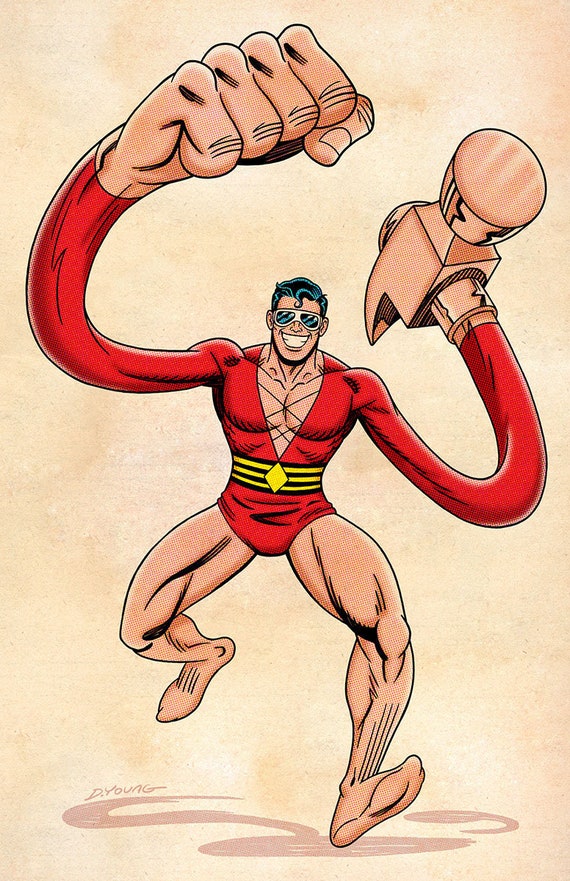 Plastic Man Signed 11 x 17 Color Print by Darryl Young Etsy