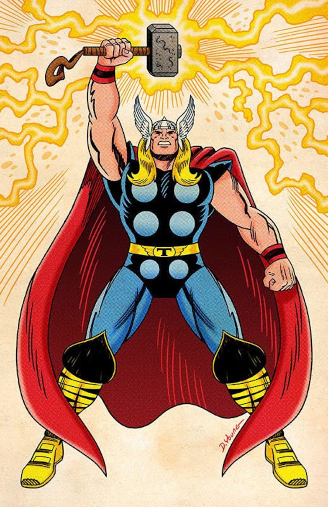 Thor God of Thunder, Signed 11 X 17 Color Print by Darryl Young Etsy