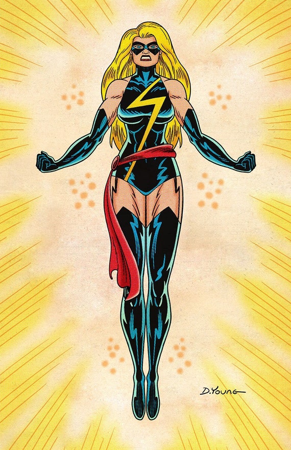 Ms. Marvel Warbird Signed 11 X 17 Color Print by Darryl Young Etsy