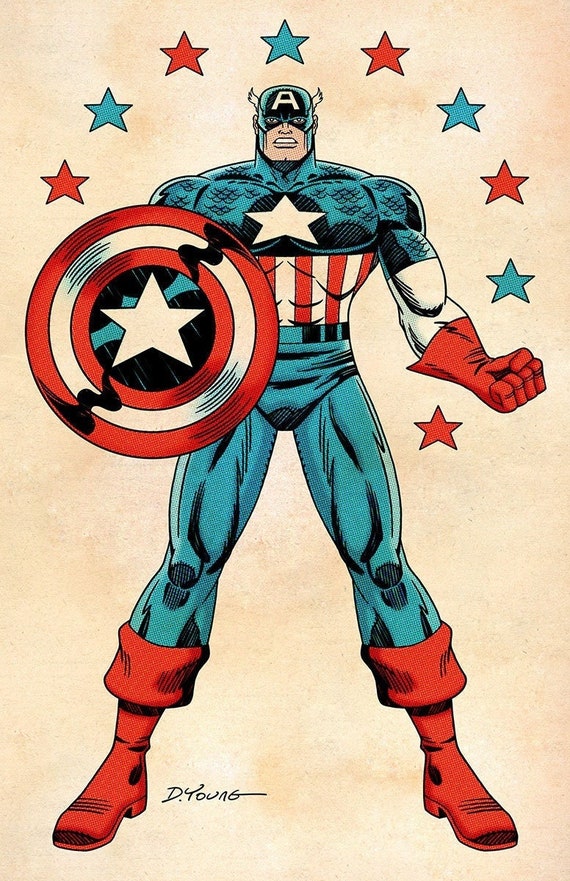 Captain America, Signed 11 X 17 Color Print by Darryl Young - Etsy