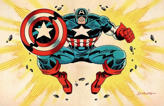Captain America, Signed 11 X 17 Color Print by Darryl Young - Etsy
