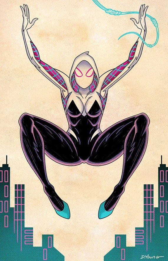 Spider Gwen / Ghost Spider, Signed 11 x 17 Color Print by Darryl Young