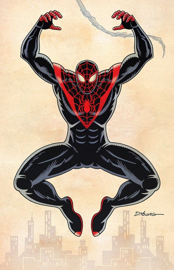 Amazing Spider-man: Miles Morales, Signed 11 X 17 Color Print by Darryl  Young 