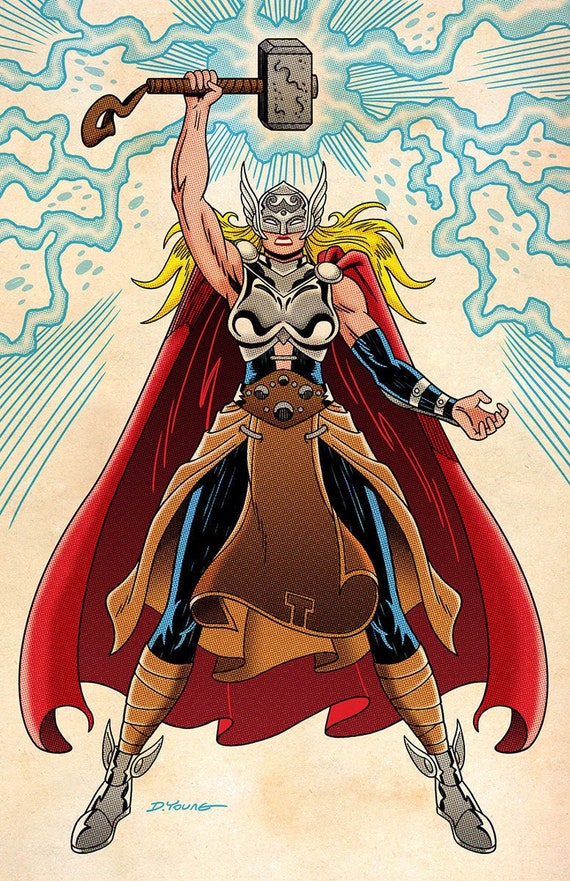 Thor　フォトサイン Thor: Goddess of Thunder, Signed 11 X 17 Color Print by