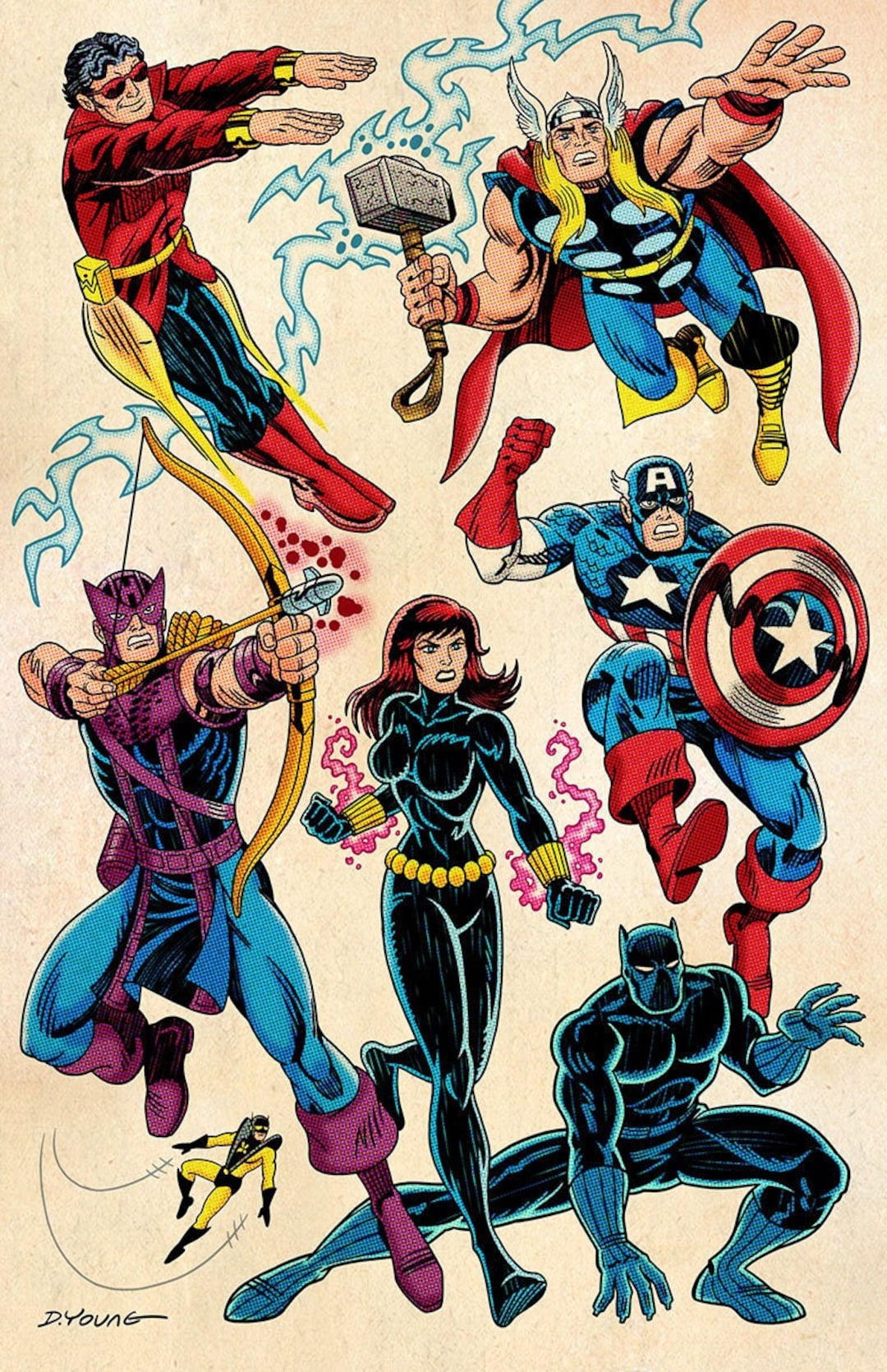 Avengers Assemble! #2 Signed 11 X 17 Color Print by Darryl Young