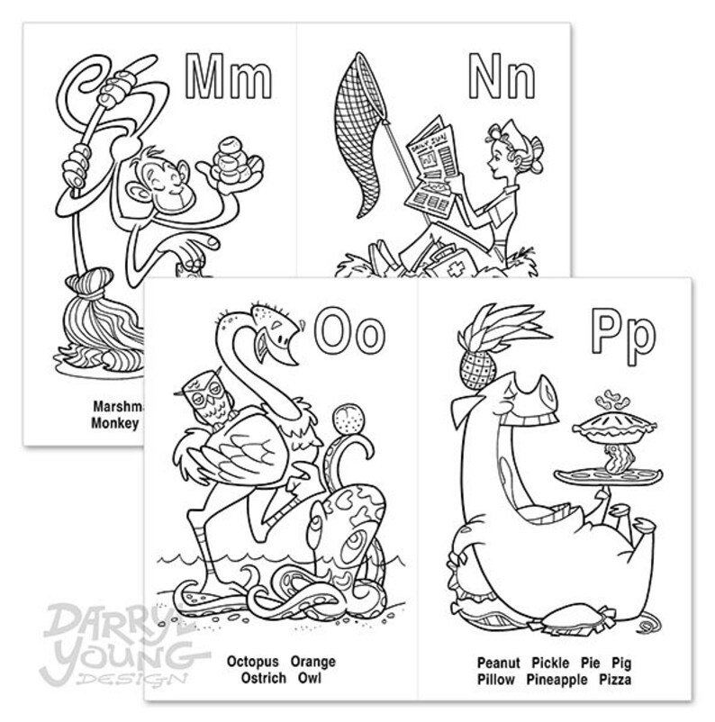 Download Alphabet Coloring Book Digital Printable ABC for You and Me | Etsy